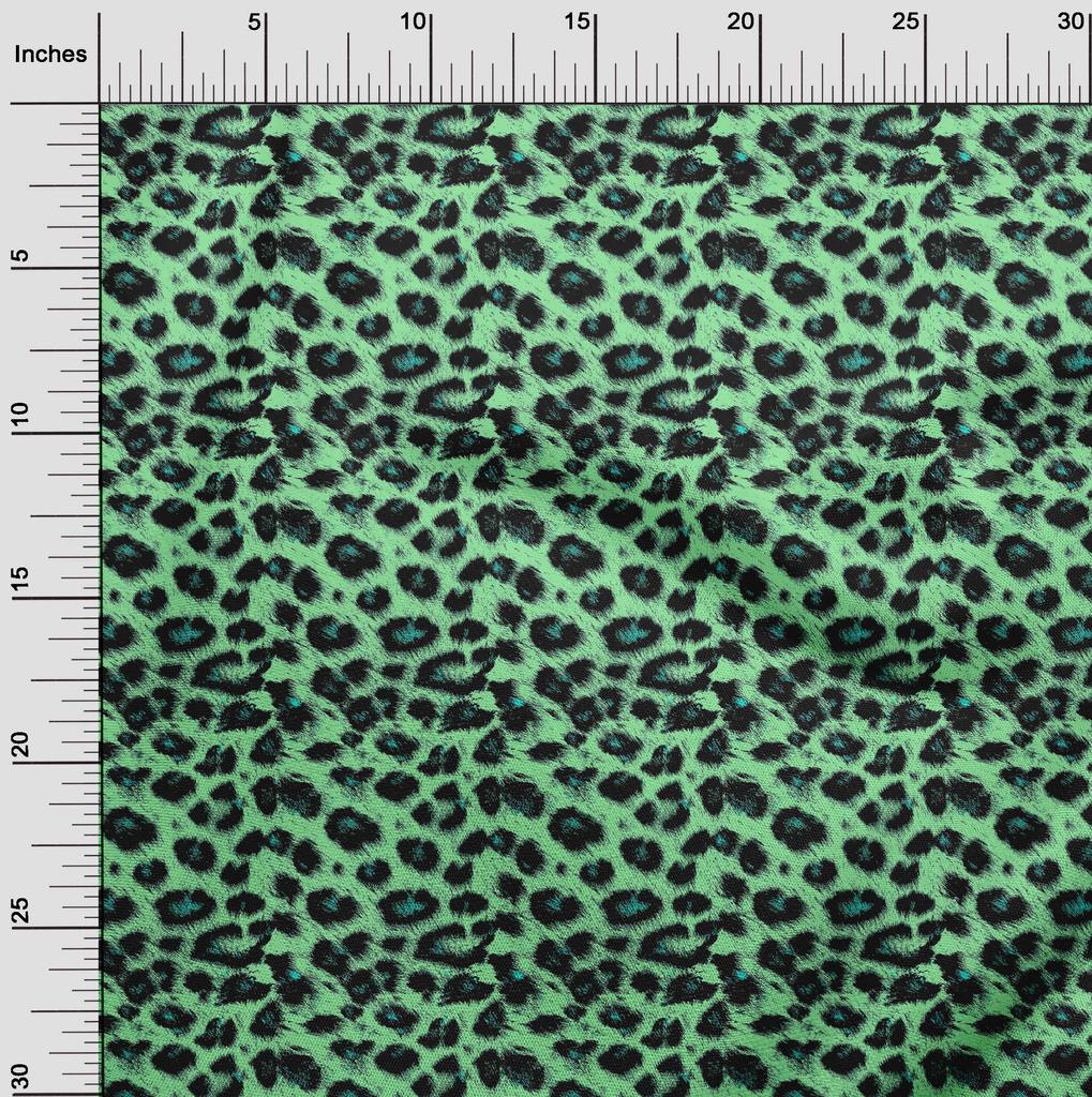 oneOone Cotton Flex Light Green Fabric Animal Skin Sewing Material Print Fabric By The Yard 40 Inch