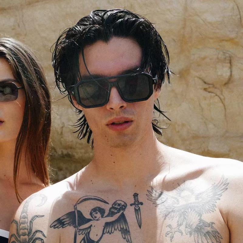 New Vintage Double Bridges Men Square Sunglasses Fashion Mne Ocean Lens Glasses Uv400 Eyewear Women Trending Glasses