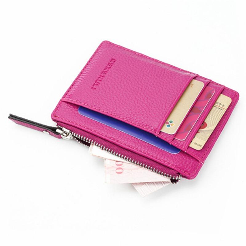 Wallet Mini PU Leather Card Holders Credit Cards Slots Purse Men Women Zipper Coin Pocket Short Wallet