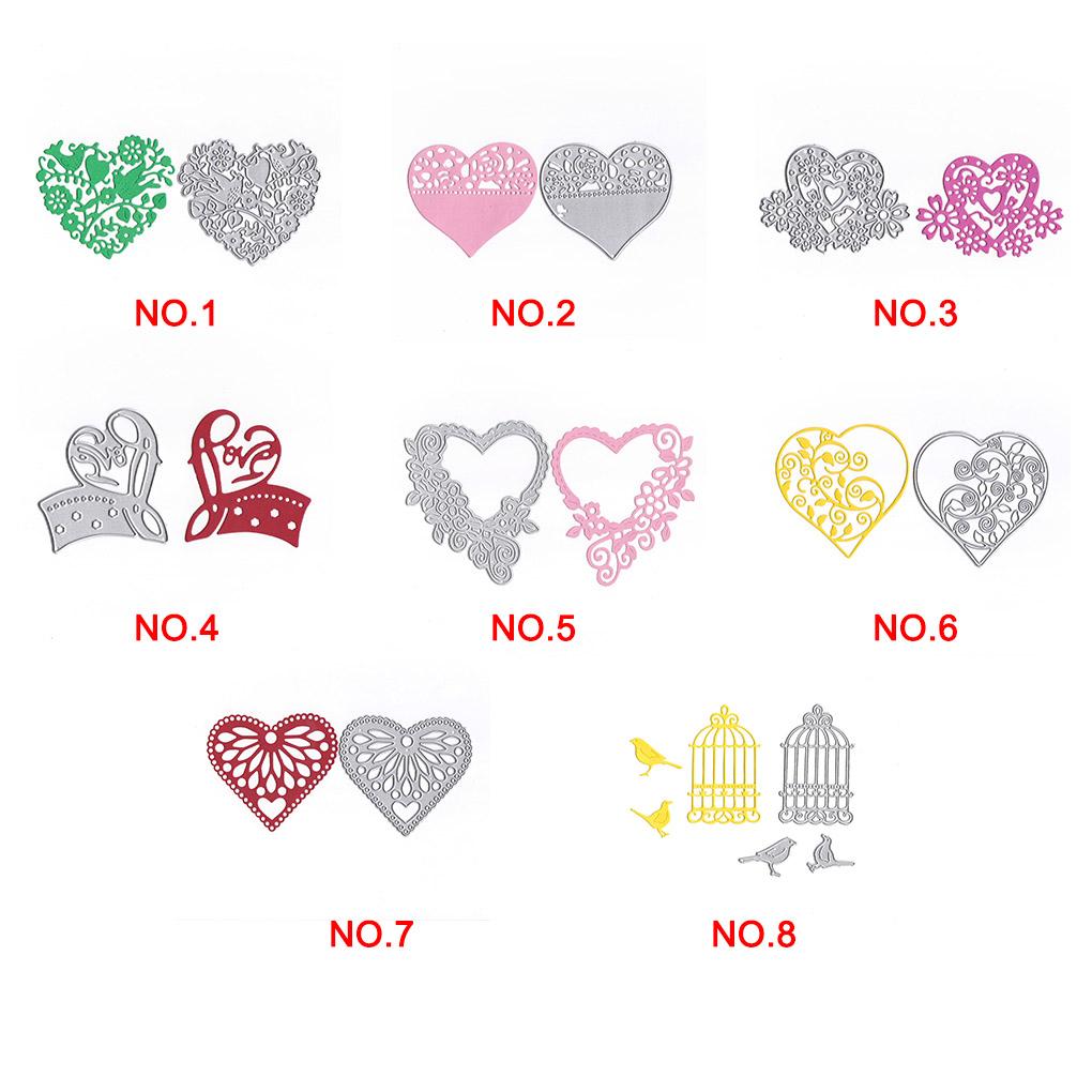 Сердцевидная клетка для птиц Вырубные штампы Тиснение Трафарет Форма DIY Скрапбукинг Фотоальбом Поделки