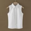 «2025 Женская универсальная рубашка без рукавов из шифона с ложным воротником — весна/лето в корейском стиле»