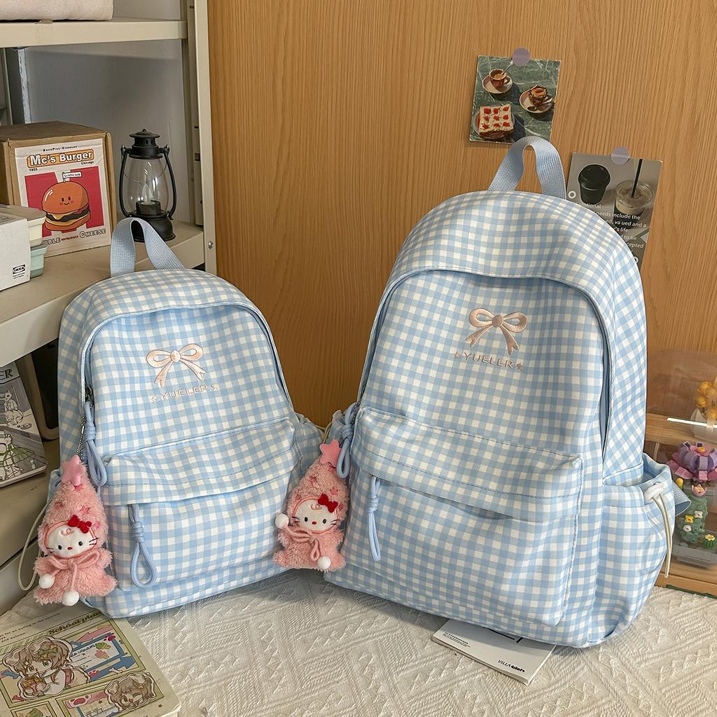 Schoolbag Japanese fresh schoolbag female ins bow travel backpack large capacity cute soft cute girl backpack