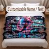Soccer Theme Soft Blanket Personalized Custom Name Text Print Warm Blanket Home Sofa Bedroom Decor