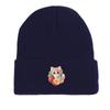 Cat Fruit Print Knitted Hat Beanie, Man Cap Elastic Candy Color Trendy Pompom Beanies Knit Cap Beanie