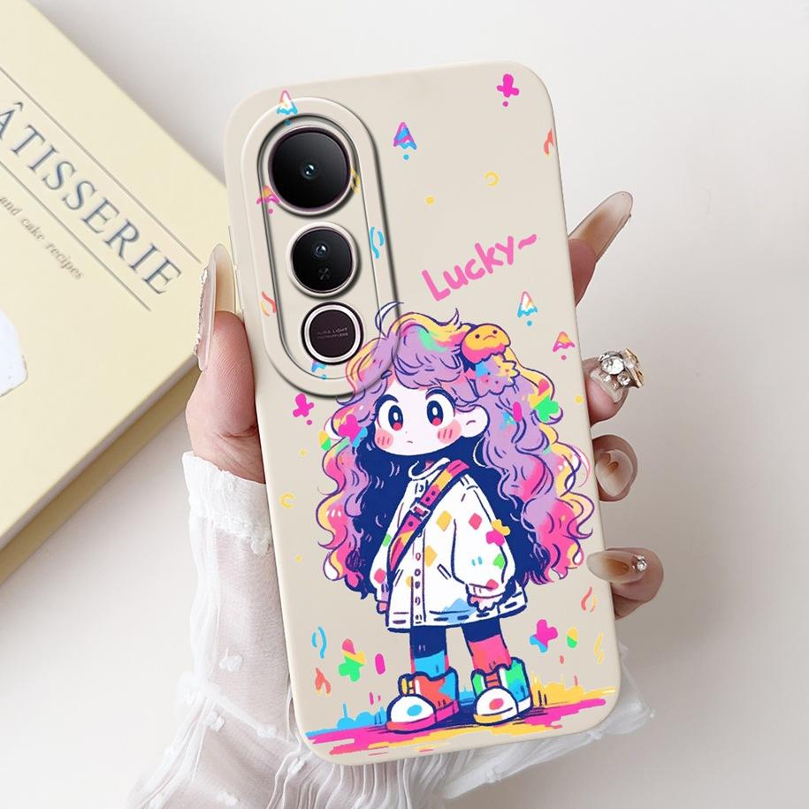 Чехол для Vivo V50 Lite 4G V2441 Чехол Роскошный Бант Расписной Мягкий Жидкий Силикон Чехол для Телефона Для Vivo V50 5G V 50 V50Lite Fundas
