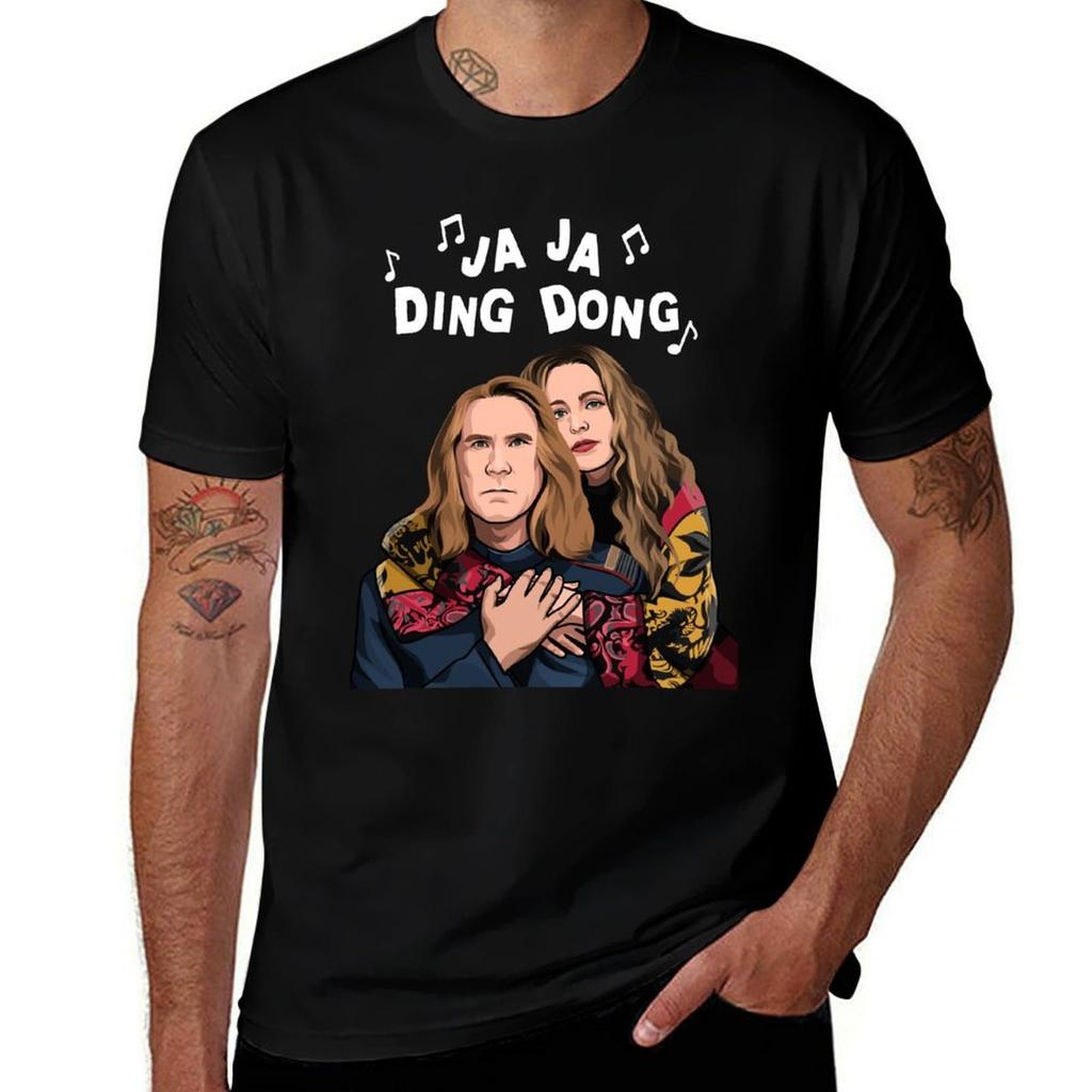 Eurovision Ja Ja Ding Dong Song Fire Saga Merch Netflix T-Shirt Durable Work Wear T-Shirt