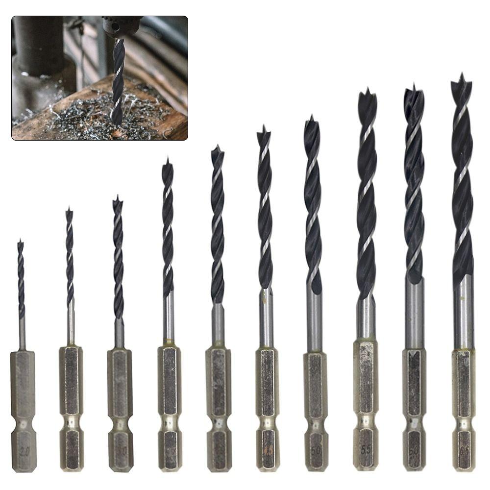 10 шт. шестиугольный хвостовик трехконечное деревообрабатывающее сверло спиральное сверло электрическая дрель ротор