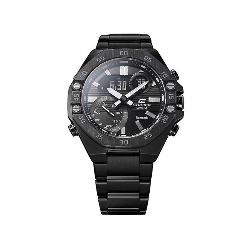 Casio Мужские кварцевые часы Edifice из нержавеющей стали с водозащитой 100 м ECB-10YDC-1A