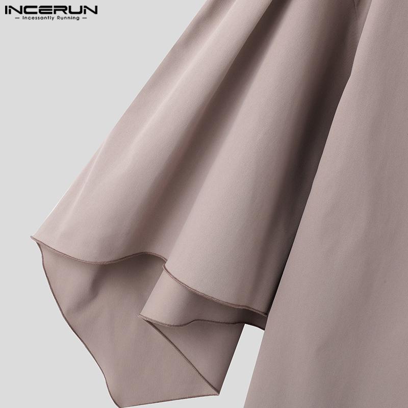 INCERUN Мужской V-образный вырез с нерегулярными расклешенными рукавами V-образный вырез на одной пуговице повседневный свободный кардиган топы