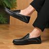 Роскошная мужская обувь Повседневная кожаная Итальянские мужские лоферы Черные мокасины Мужские дышащие слипоны для вождения Zapatos Hombre