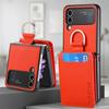 Samsung Galaxy Z Flip 7 FE 6 5 4 Flip4 5G Zflip4 Stand Cover Vertical Cards Solt Magnetic Wallet Ring Holder Leather Case
