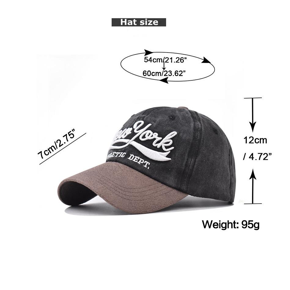 Pure Cotton Baseball Cap NEW YORK Big Embroidered Sports Baseball Cap Personalized Cap