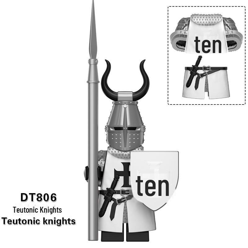 Средневековые крестоносцы рыцари Гроб Господень Тевтонский храм Тяжелые доспехи Набор минифигурок