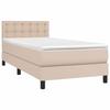 3141094 vidaXL Lit à sommier tapissier avec matelas Cappuccino 80x200 cm