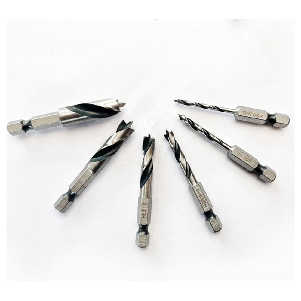 Быстросменный сверлильный бит серебристый 6,35 мм для деревообработки