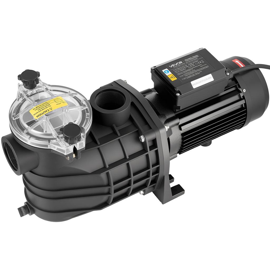 Pool Pump, 3000W, 35,000 L/H Max Flow Single Speed Swimming Pool Pump, AC 220-240V, 2860 RPM, 19 m Max Head, with 24-Hour Timer & Filter Basket, for