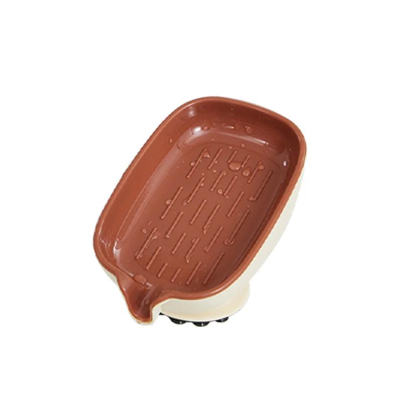 Мыльница на присоске с дренажным отверстием, без сверления, держатель для мыла, бытовой, легкая роскошь, контейнер для мыла для ванной комнаты, принадлежность для ванной комнаты