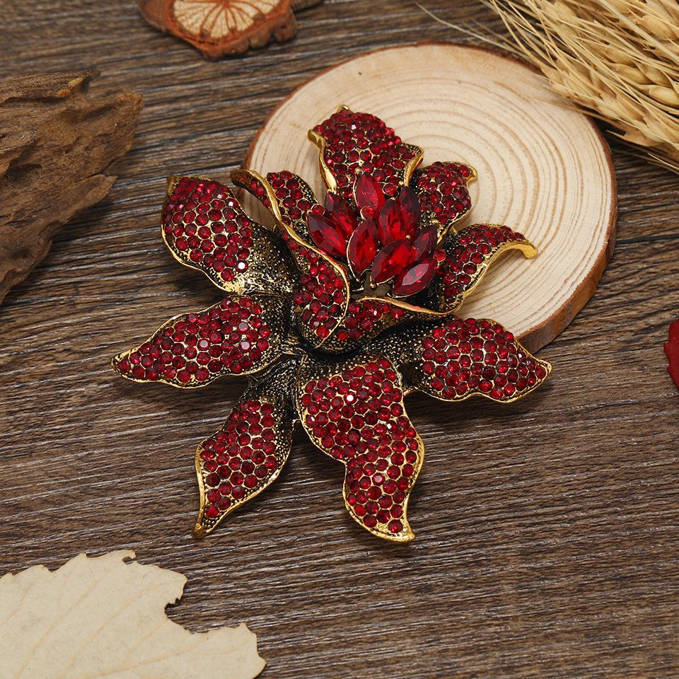 Винтажная брошь с орхидеей и стразами, женские украшения, аксессуары для корсажа, женская булавка для вечеринки, банкета