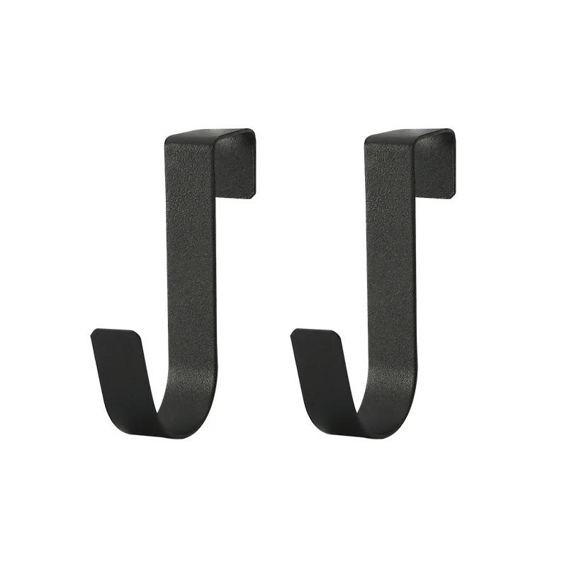 S-Shaped Stainless Steel Hook Behind Kitchen Cabinet Door Multi-Purpose Hole Free Bathroom Door Back Storage Rack Key Organizer