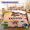 Custom Name M&M's Sweet Characters Bedding,Quilt Set Quilt Cover Pillowcase Home Birthday Gift (1 * duvet cover + 2 * pillowcase, without core)