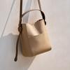 Mrs. Qiao 2025 New High-End Leather Handbag Bucket Bag Women's Crossbody Bag Genuine Leather Women's Shoulder Bag