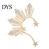 Fake Piercing Earring 1Pc Ear Clip Non Faux Crystal Shiny Geometric Electroplating Women Cuff Pentagram Fan-shaped Jewelry Decoration Gifts
