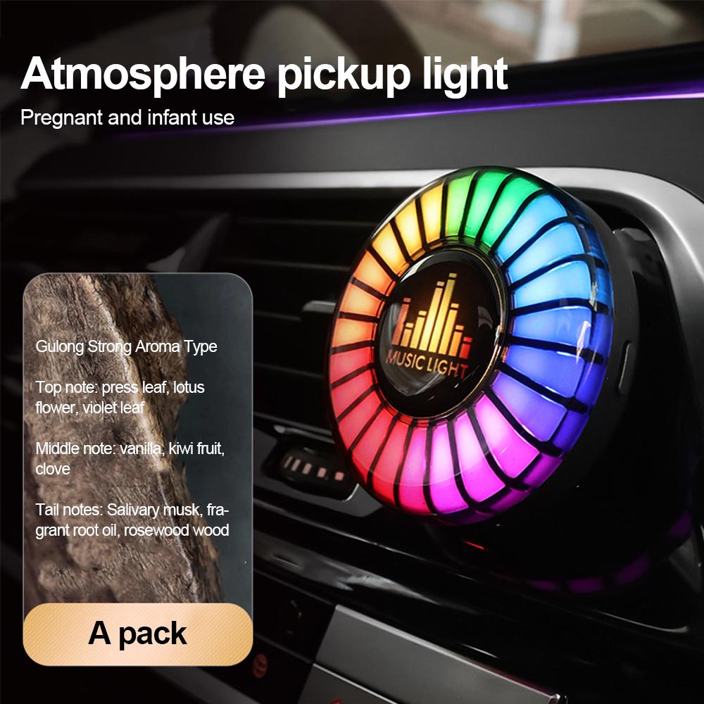 Автомобильная музыкальная ритм-подсветка Управление звуком и управление приложениями Светодиодная RGB-лампа Освежитель воздуха Перезаряжаемая через USB Ритм-подсветка с голосовой активацией Пикап Атмосферная подсветка
