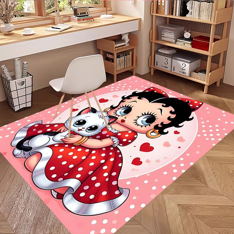 Betty Boop Print Rug, Washable Floor Carpet, For Entryway Dorm Laundry Room Office Study, Home Decor Birthday Christmas Gift