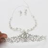 Темпераментный Свадебный Набор Ювелирных Изделий Корейский Стиль Серьги Ожерелье Серьга Тиара Набор Женское Ожерелье