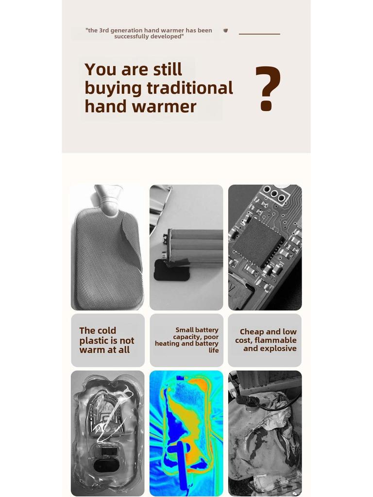 Двусторонняя перезаряжаемая плюшевая грелка для рук - портативное самонагревающееся устройство