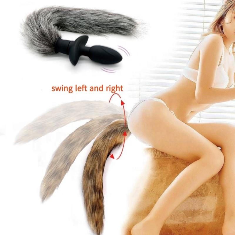 Беспроводной пульт дистанционного управления, 8 частот, вибрация, качающийся хвост, реквизит для косплея, лисьий хвост, гладкий хвост, волосы, женский задний двор, анальная пробка