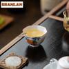 80ml Hand-painted Peonies Octagonal Teacup Elegant Tea Bowl Tea Pair Tea-tasting Meditation Cup Jianzhan Master Cups Chinese Tea