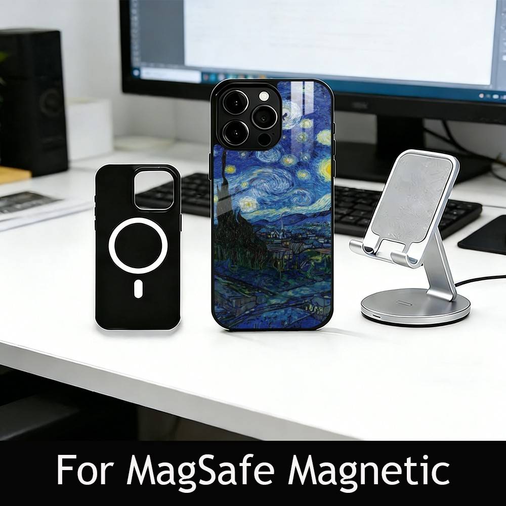 T-Звездная Н-Ночь Чехол для телефона Для iPhone17,16,15,14,13,12,11 Plus,Pro Магнитный Для Magsafe Беспроводной Зарядки