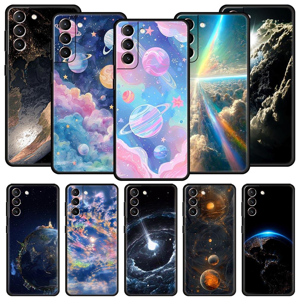 Чехол для телефона "Звезды Земли Космос" для Samsung Galaxy S24 S23 S22 S20 Ultra S21 FE 5G S10 S9 Plus S10E S8 Мягкая Силиконовая Защитная Крышка