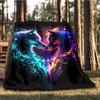 1pc Wolf Printing Lightweight Flannel Blanket, Comfortable and Warm Blanket, for Camping Sofa Bed and Couch Office, Gift Blankets in