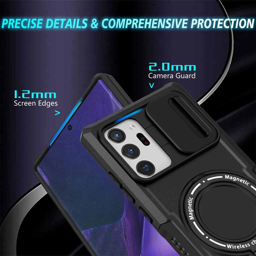 Magnetic Ring Samsung Phone Case For Samsung Galaxy S24 S23 S22 S21 Plus PLUG Ultra Magnetic Ring Camera Lens Stand Push Pull Camera Protect Cover