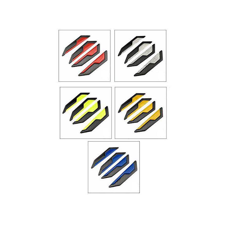 4Pcs Red Reflector Car Side Door Edge Protector Guard Sticker Carbon Fiber Color