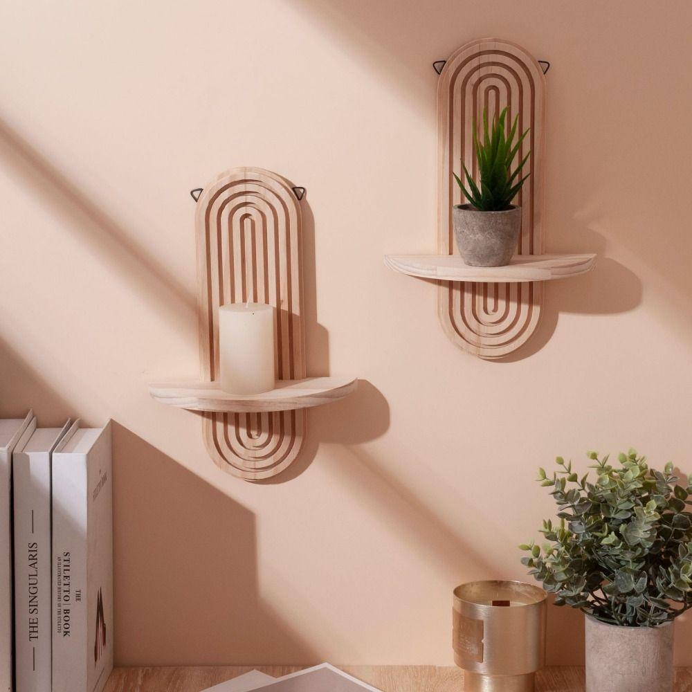 High Quality Wooden Wooden Wall Mounted Shelves Modern Home Decor Vintage Bohemian Wall Decor Wooden Floating Shelf Gift
