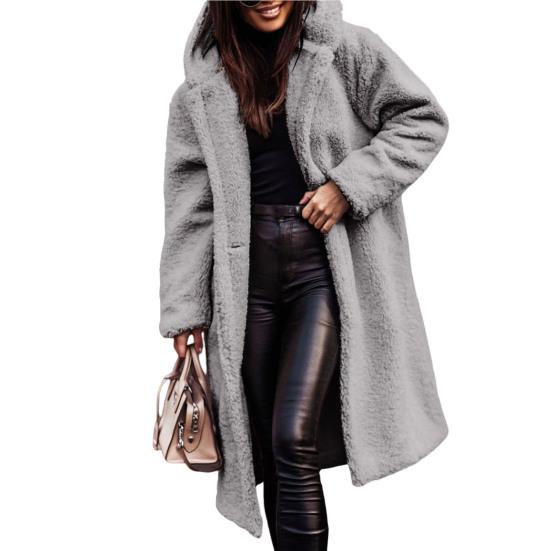 Женское зимнее пальто, плотная однотонная шапка с капюшоном, теплая шерстяная шапка с длинными рукавами до середины икры, женское пальто для улицы