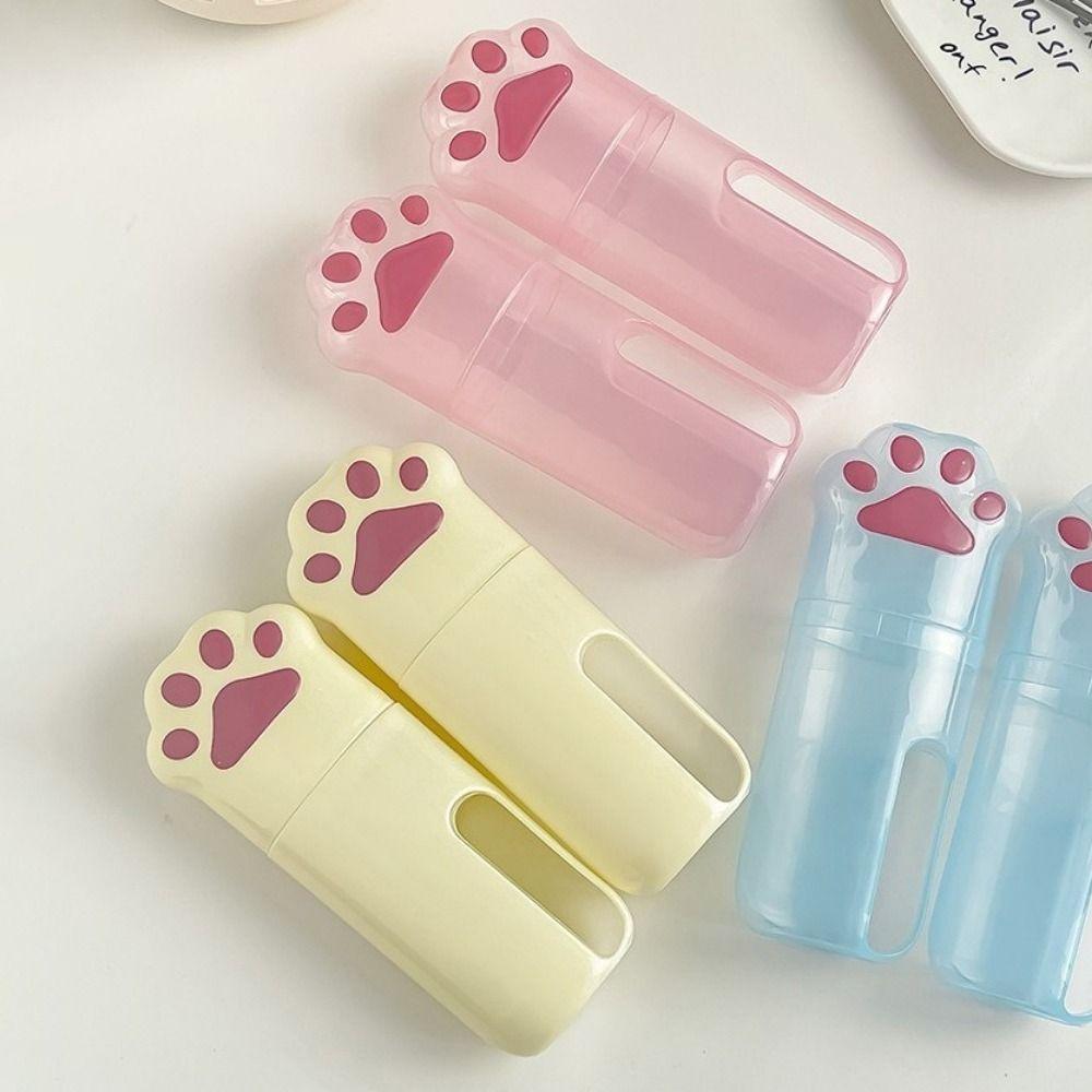 Plastic Mouthwash Cup Cartoon Toothpaste Storage Box Lightweight Portable Wash Cup for Daily Use