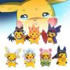 Adorable 7 Piece Pikachu Transformation Plush Toy Set Cute Cartoon Pvc Figures