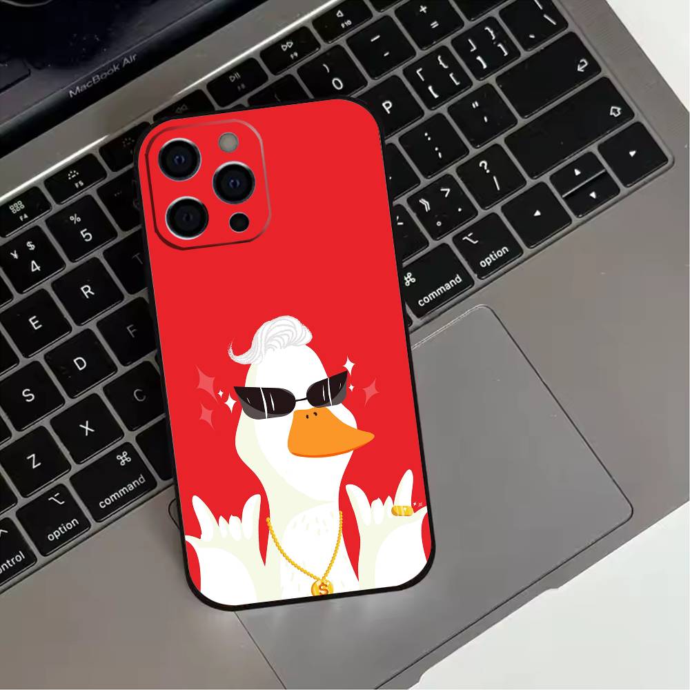 Cartoon Cute G-Goose Phone Case For iPhone 17,16,15,14,13,12,11 Plus,Pro Max,XS,Soft Silicone Black Cover