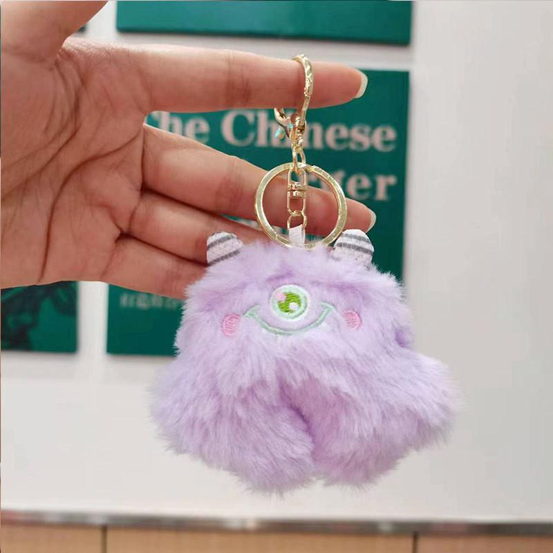 Adorable Plush Monster Keychain Soft Stuffed Animal Cute Decorative Doll For Bags