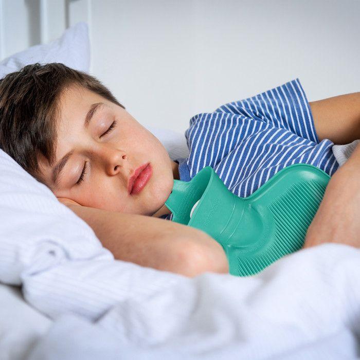 Relaxdays Bouillotte, Sans Housse, Durable, Sûr, 2 Litres, Pour Le Lit, Caoutchouc Inodore, Eau Chaude, Turquoise