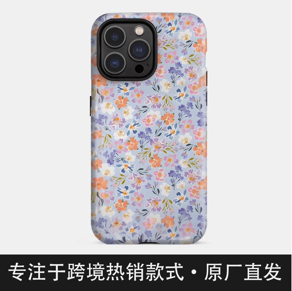 Горячая распродажа на Amazon полноэкранный чехол для iPhone 15 Pro Max с мелкими цветами, летний чехол для мобильного телефона, чехол для девушки, высокая стоимость