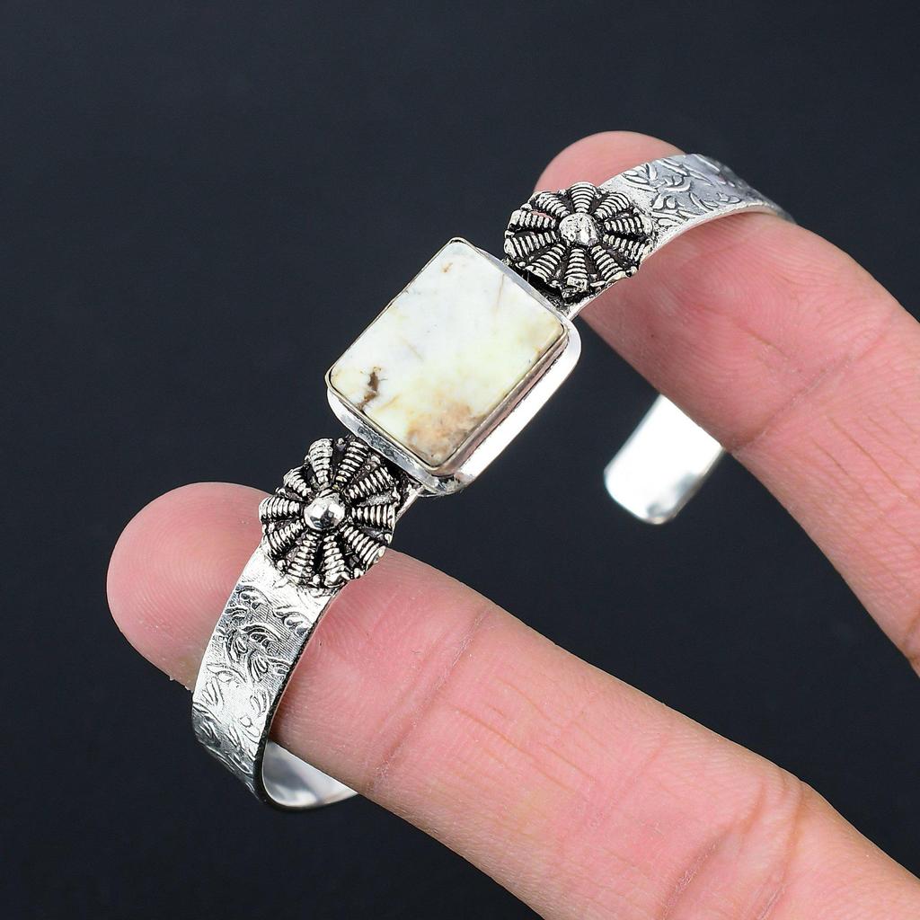 Распродажа ко Дню матери Хризопраз Драгоценный камень Этнический Браслет-манжета для сестры Серебро 925 пробы