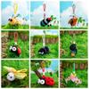 Ladybug Plush Insects Key Ring Cartoon Cockroach Key Chain Cute Moth Fly Pendant  for Gifts