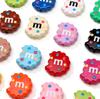 Двусторонние бисквитные шармы Эмаль M Дизайн с подтеками для DIY украшений 2 или 10 шт.