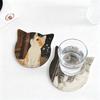1/6Pcs Cartoon Cat Themed Ceramic Drink Coasters Water Absorbent Fantasy Atmosphere Coasters Home Kitchen Decor