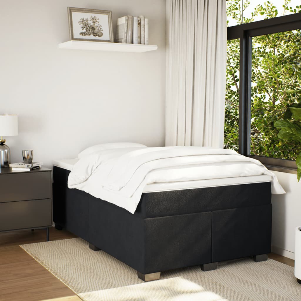 Box Spring Bed with Mattress Black 120 x 200 cm Velvet